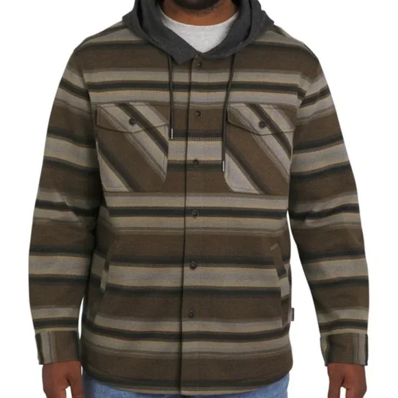 2 Quiksilver Men's Hooded Shirt Jacket - Picture 3 of 14
